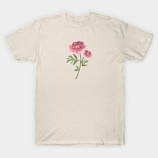 Pink Peony 2 Botanical T-Shirt